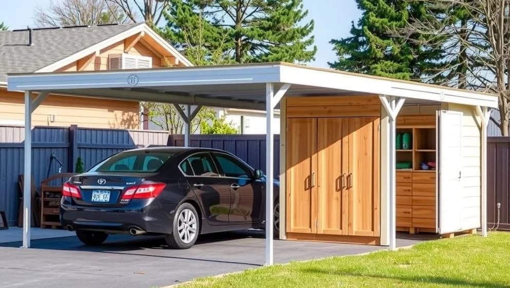 Carport med förråd sparar plats hemma