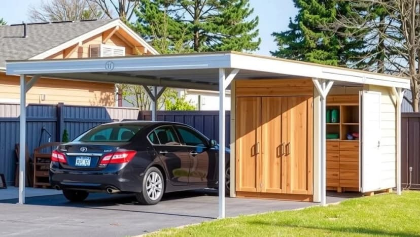 Carport med förråd sparar plats hemma